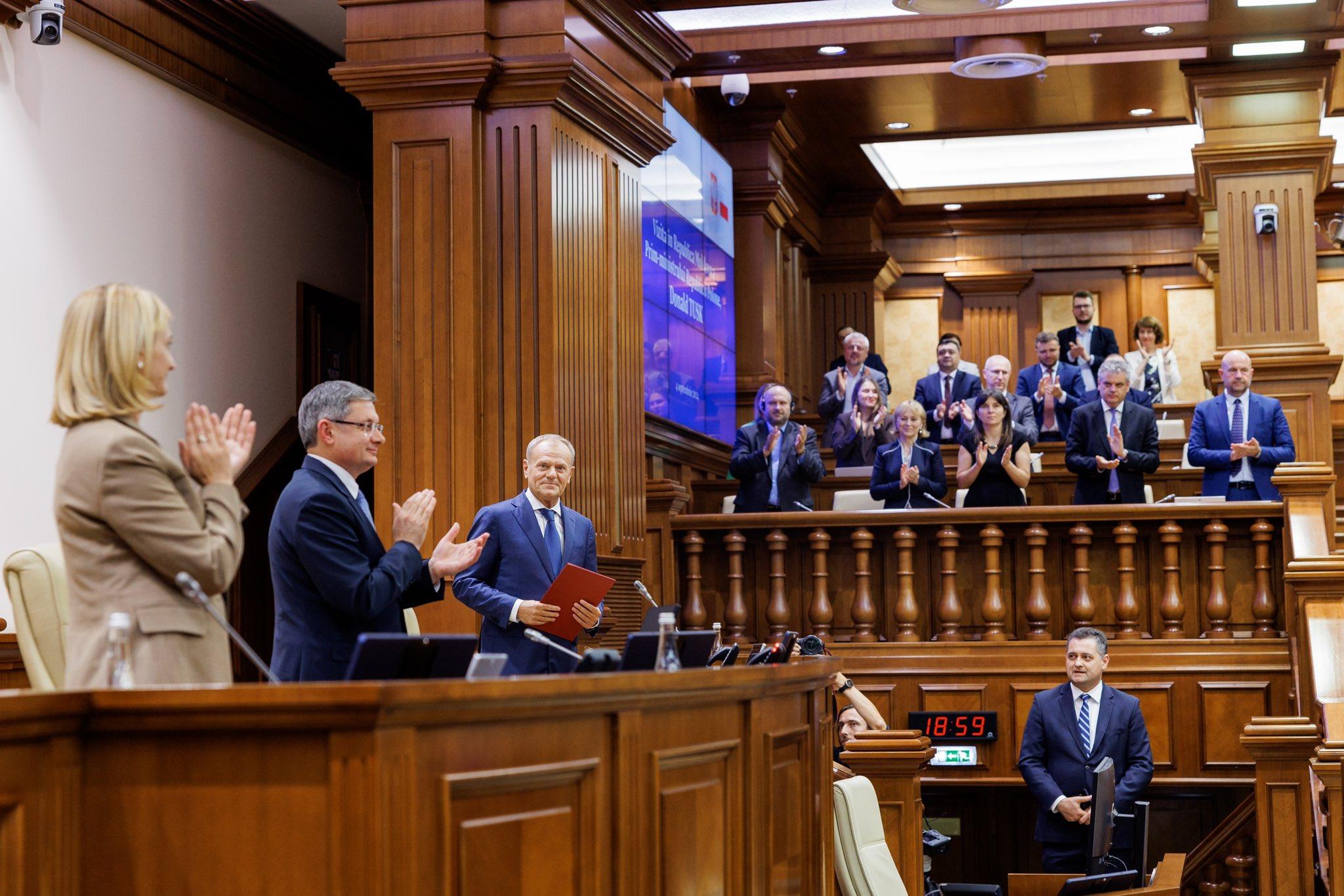 Donald Tusk in Parlament la Chisinau