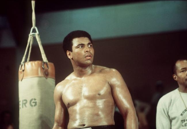 Muhammad Ali during a training session in Munich, Germany in 1976