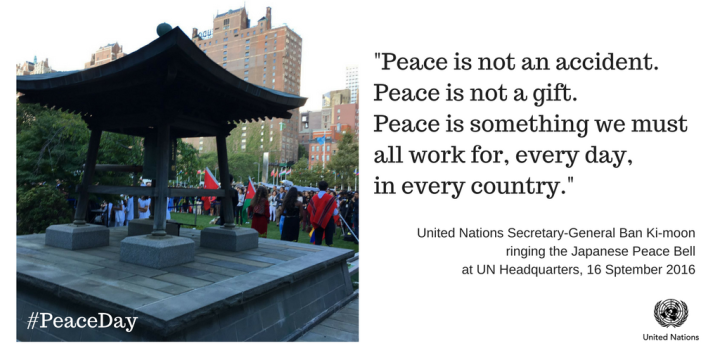 Ban Ki-moon at UN Peace Day event in New York