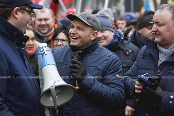 Protest comun, ianuarie 2016: Andrei Năstase, Renato Usatîi și Igor Dodon